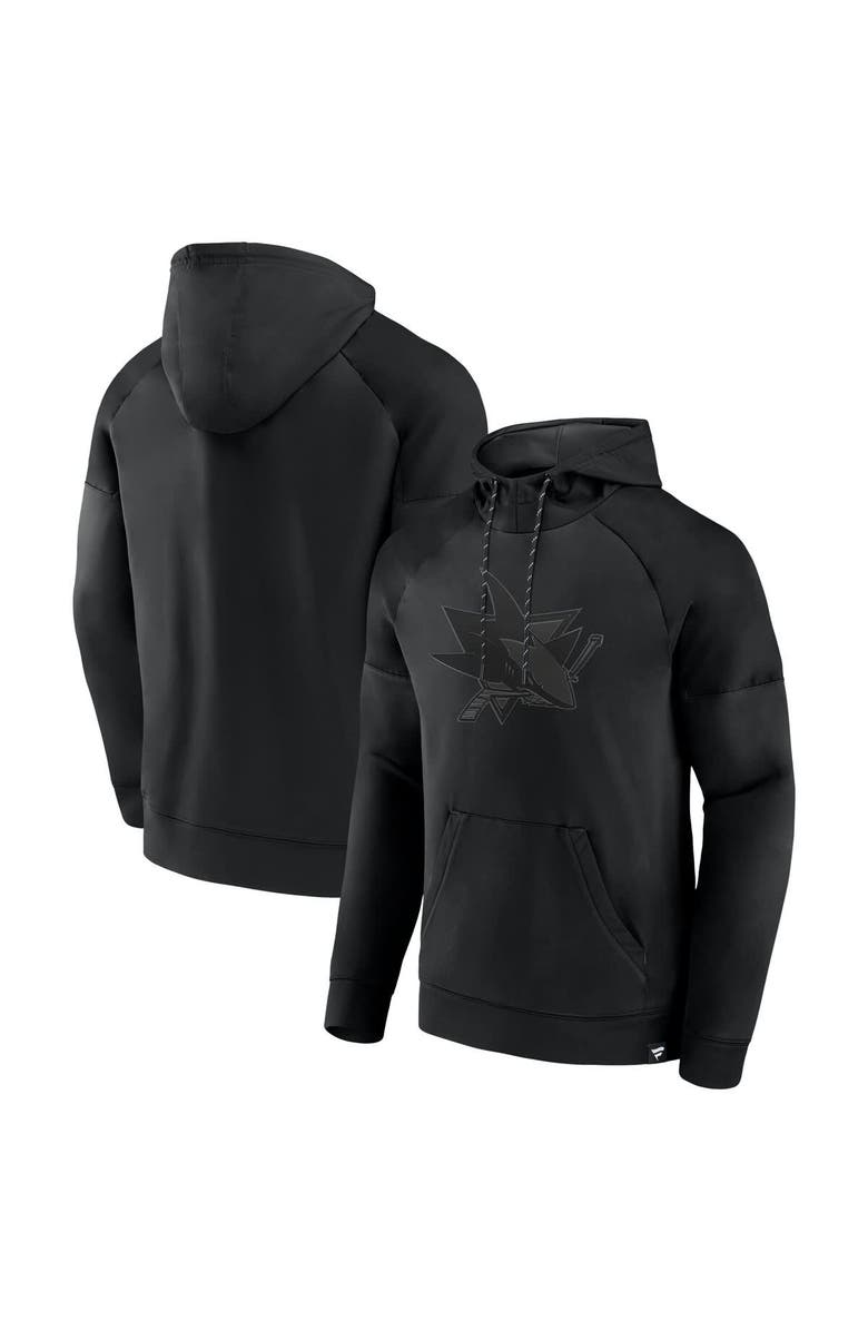 FANATICS Men's Fanatics  San Jose Sharks Black Ice Defender Raglan Pullover Hoodie, Alternate, color, Black