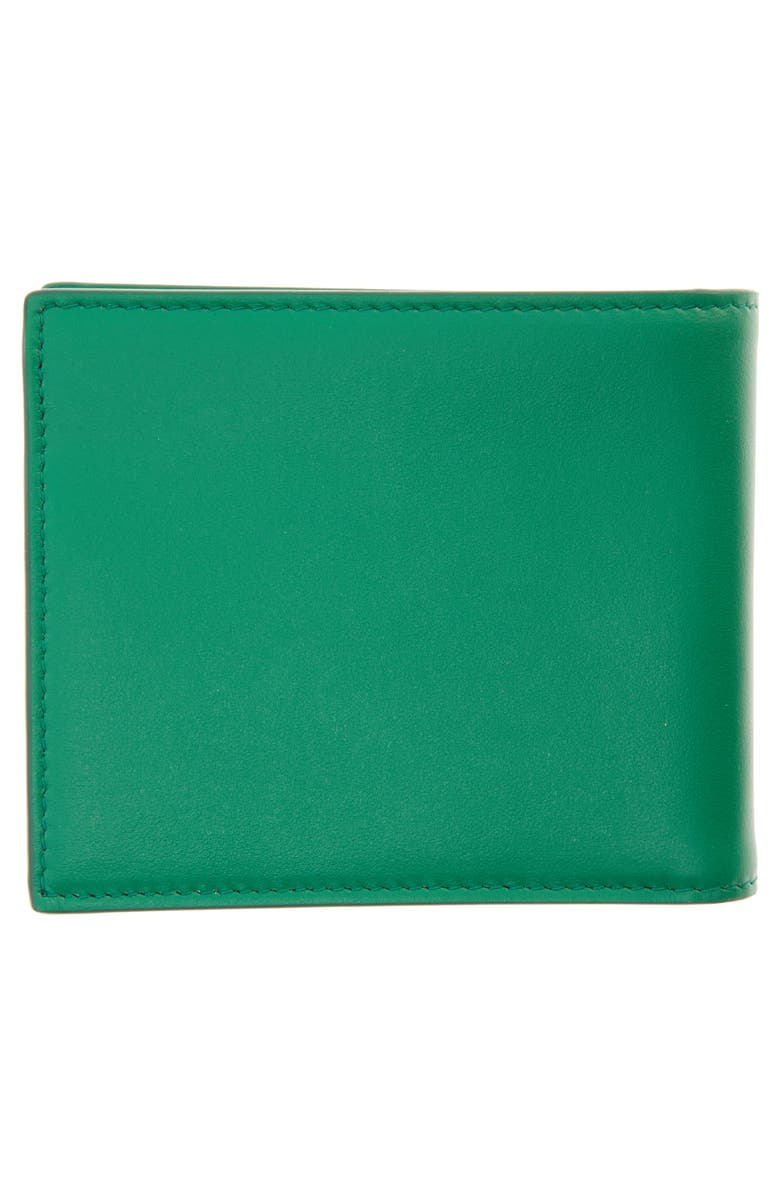 Dolce&Gabbana Logo Leather Bifold Wallet, Alternate, color, Green Logo