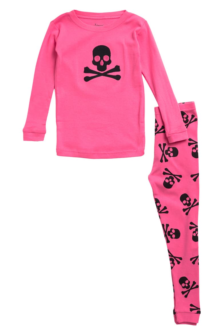 Kids Two-Piece Cotton Halloween Matching Family Pajamas, Fun Prints, Main, color, PINK