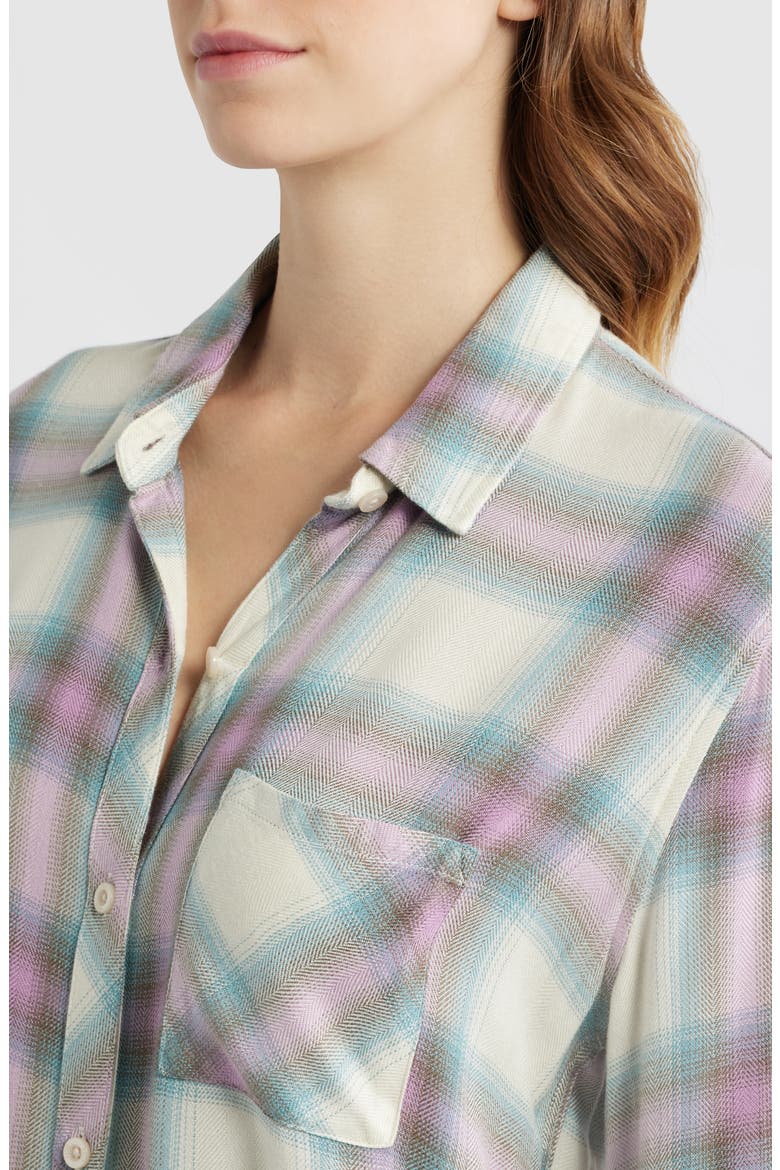 Hunter Plaid Button-Up Shirt, Alternate, color, PERIWINKLE BLUE