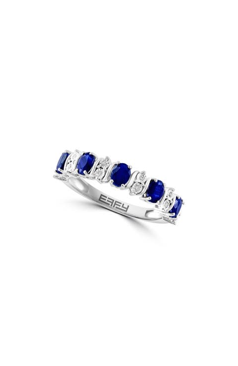Sapphire & Diamond Band Ring