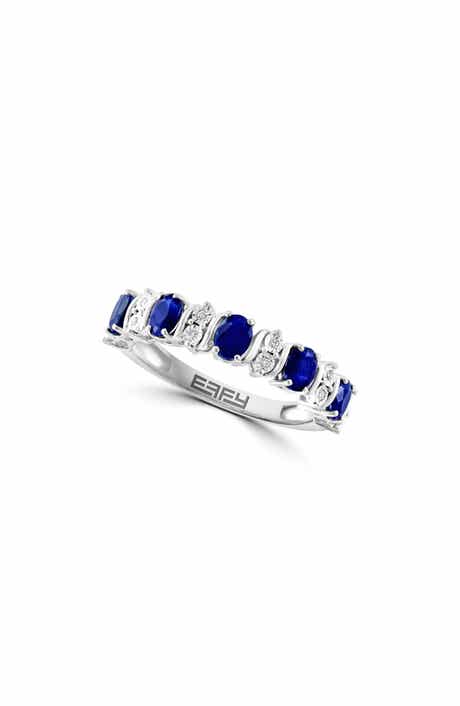 Sapphire & Diamond Band Ring