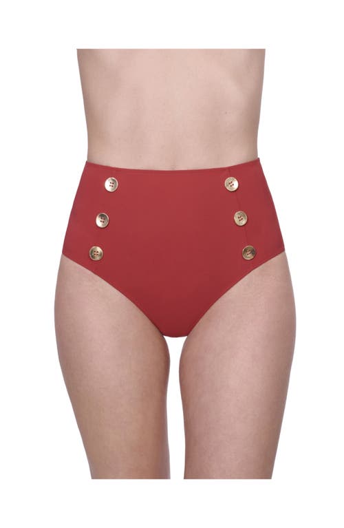 Gottex Monte Carlo High Waist Bottom With Button Details In Red