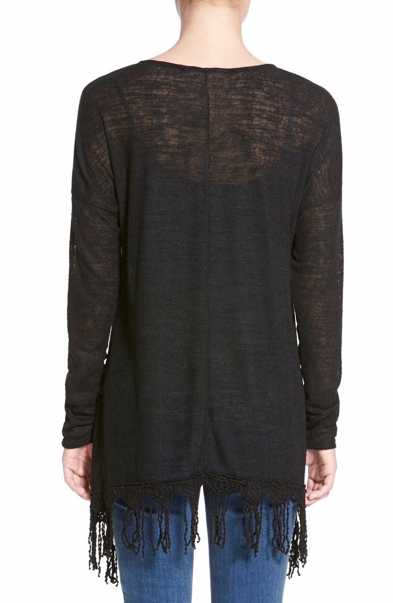 Sun & Shadow Fringe Trim Tunic, Alternate, color, 