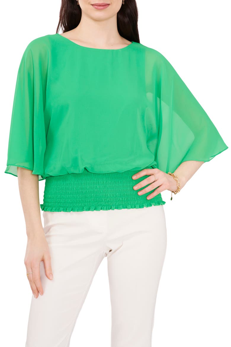 Smocked Dolman Top, Main, color, VIVID GREEN