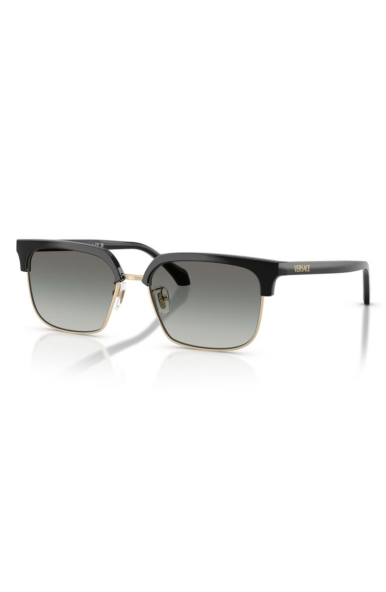 Versace 56mm Square Sunglasses, Alternate, color, Black/ Gradient Grey