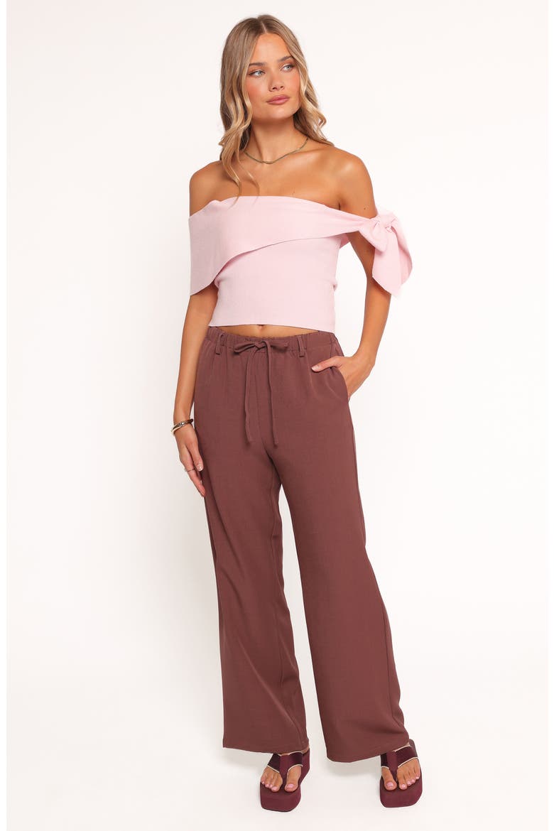 Charama Bow Detail Off the Shoulder Knit Top, Alternate, color, PINK
