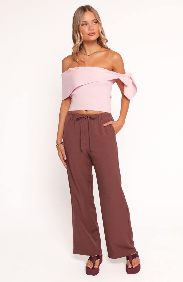 Petal & Pup Charama Bow Detail Off the Shoulder Knit Top, Alternate, color, Pink