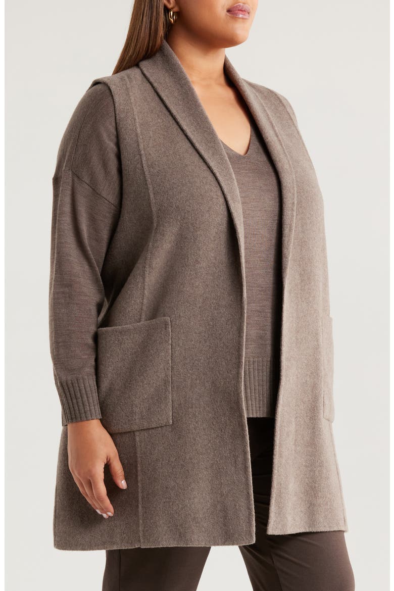 Shawl Collar Wool Vest, Alternate, color, TAUPE