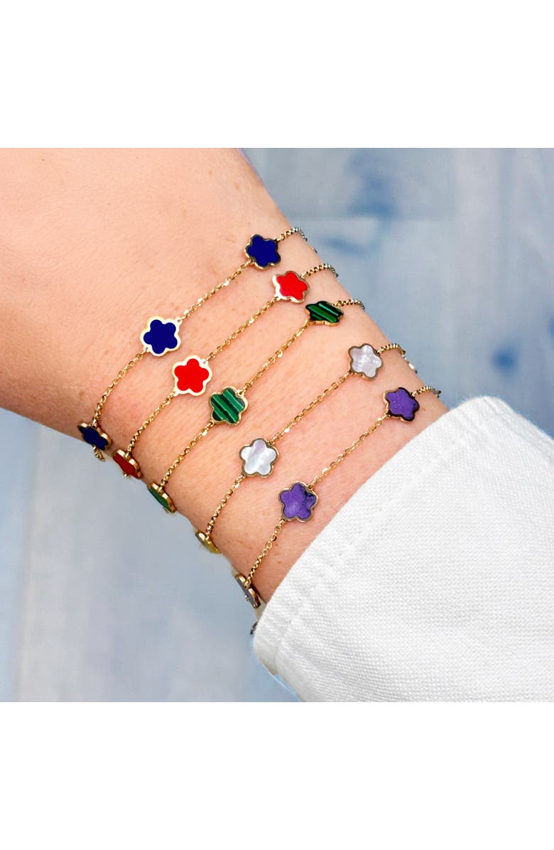 The Lovery Fine Jewelry Amethyst Flower Bracelet, Alternate, color, Amethyst