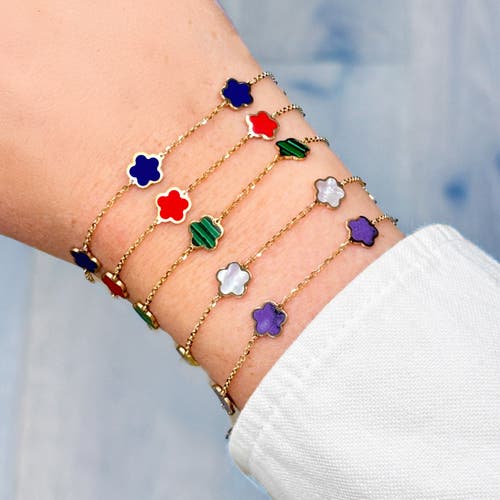 The Lovery Fine Jewelry Lapis Flower Bracelet In Blue