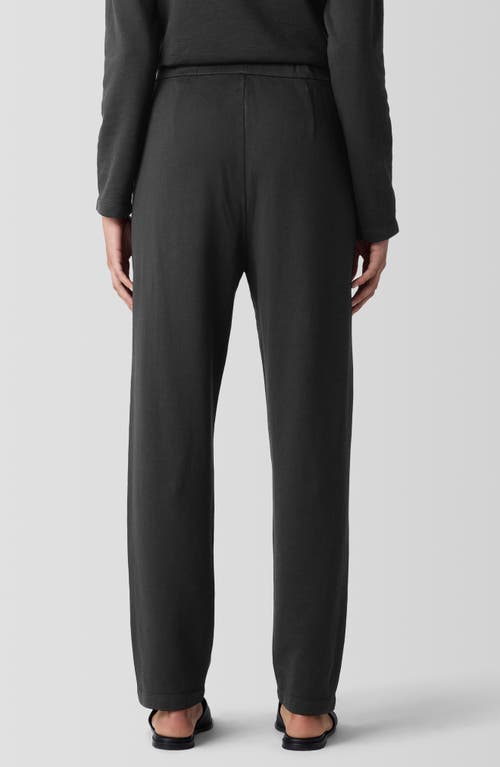 Eileen Fisher Slouch Organic Cotton Ankle Pants In Washed Black