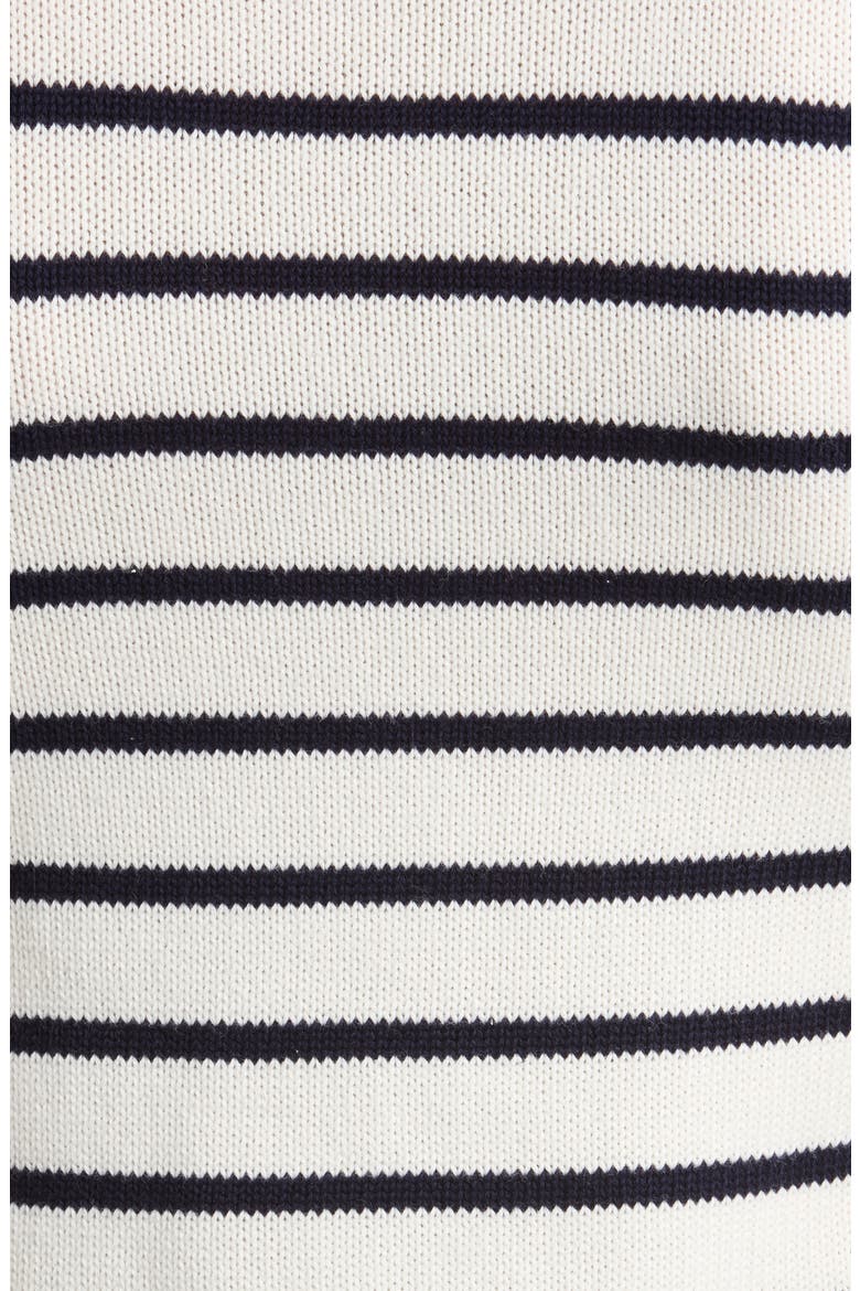 Tessie Stripe Short Sleeve Cotton Sweater, Alternate, color, WHITE NAVY