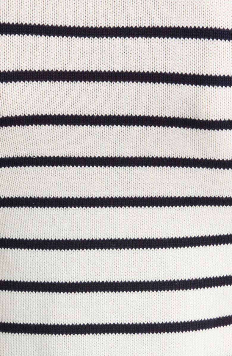 SUGARLIPS Tessie Stripe Short Sleeve Cotton Sweater, Alternate, color, White Navy