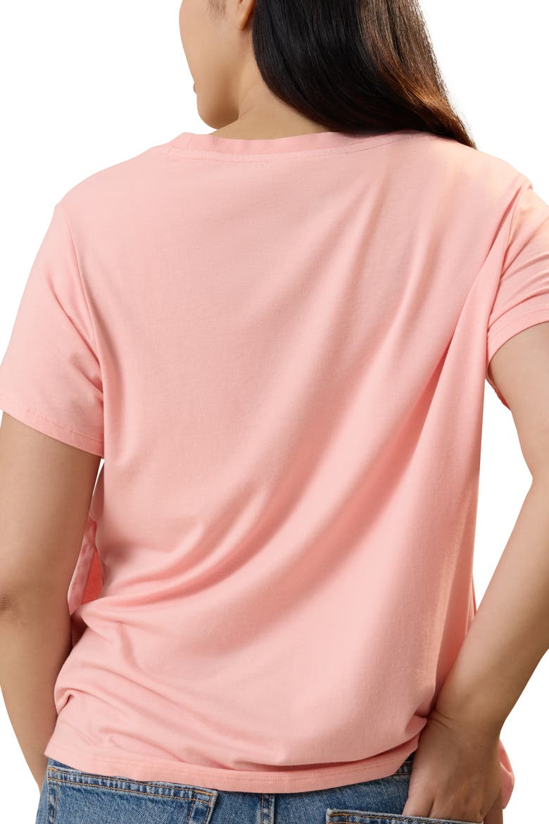 Classic Modal V-Neck Nursing T-Shirt, Alternate, color, Sunset Pink