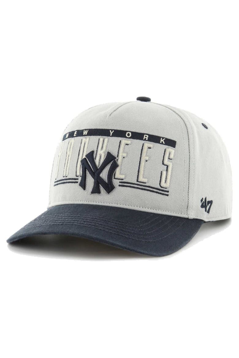 Men's '47 Gray New York Yankees  Double Headed Baseline Hitch Adjustable Hat, Main, color, Gray