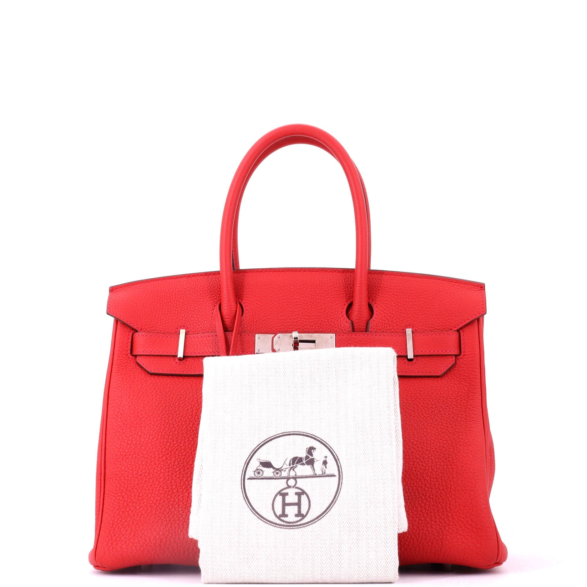 Pre-Owned Hermes Birkin Handbag Red Togo with Palladium Hardware 30, Alternate, color, Geranium