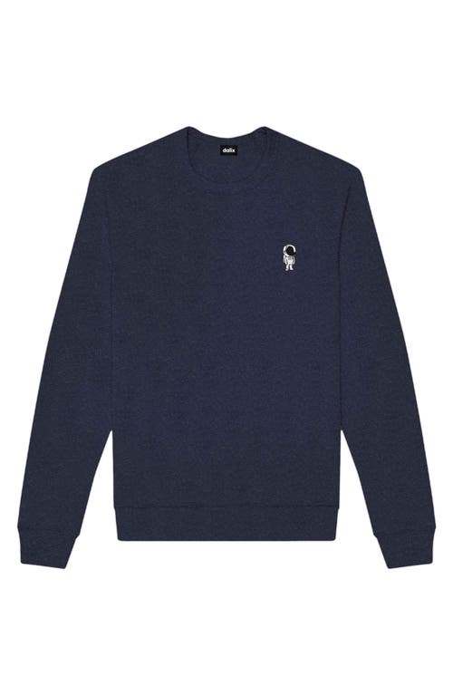 Dalix Astronaut Fleece Sweatshirt In Heather Navy