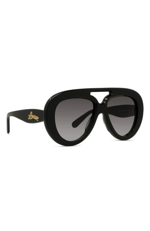 Loewe Curvy 55mm Gradient Pilot Sunglasses In Black
