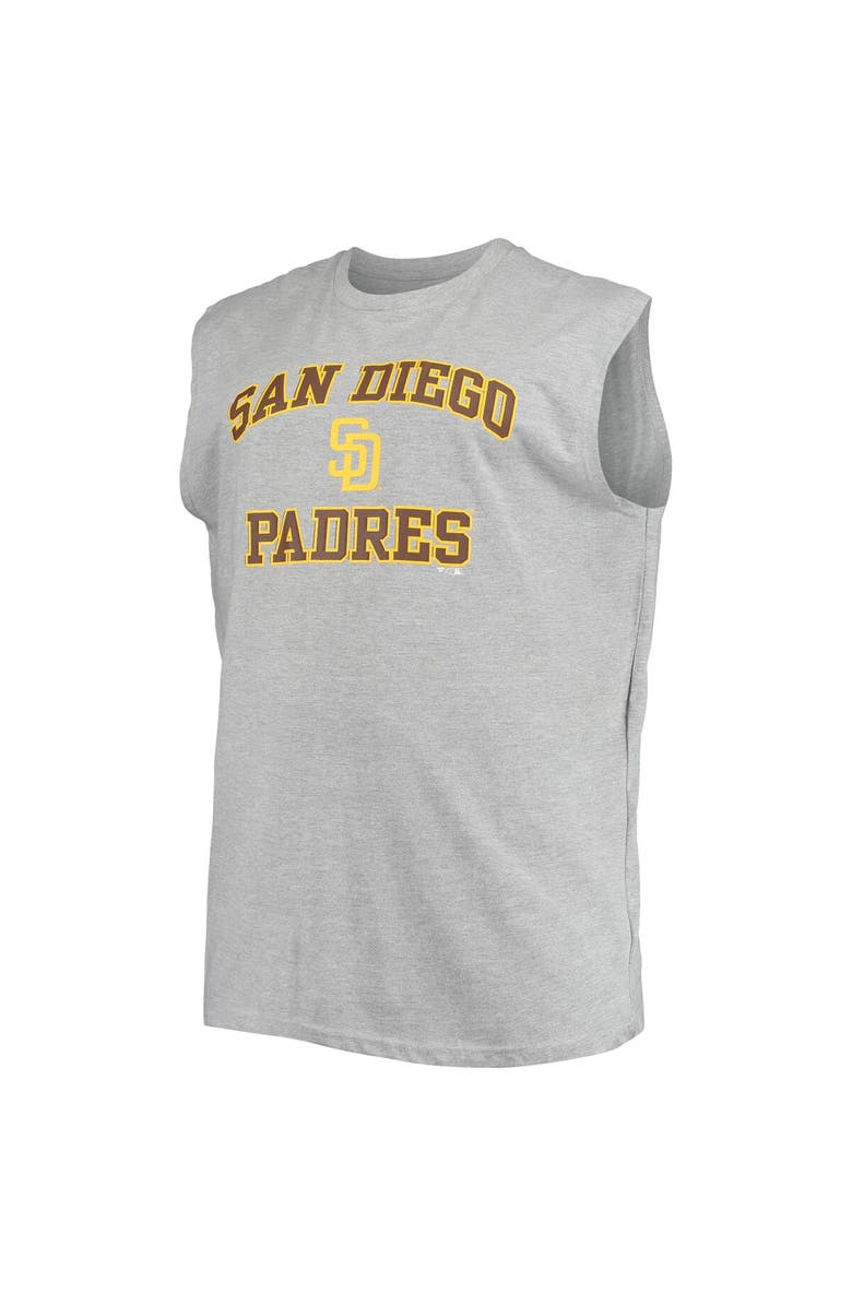 PROFILE Men's Heathered Gray San Diego Padres Big & Tall Jersey Muscle Tank Top, Alternate, color, 