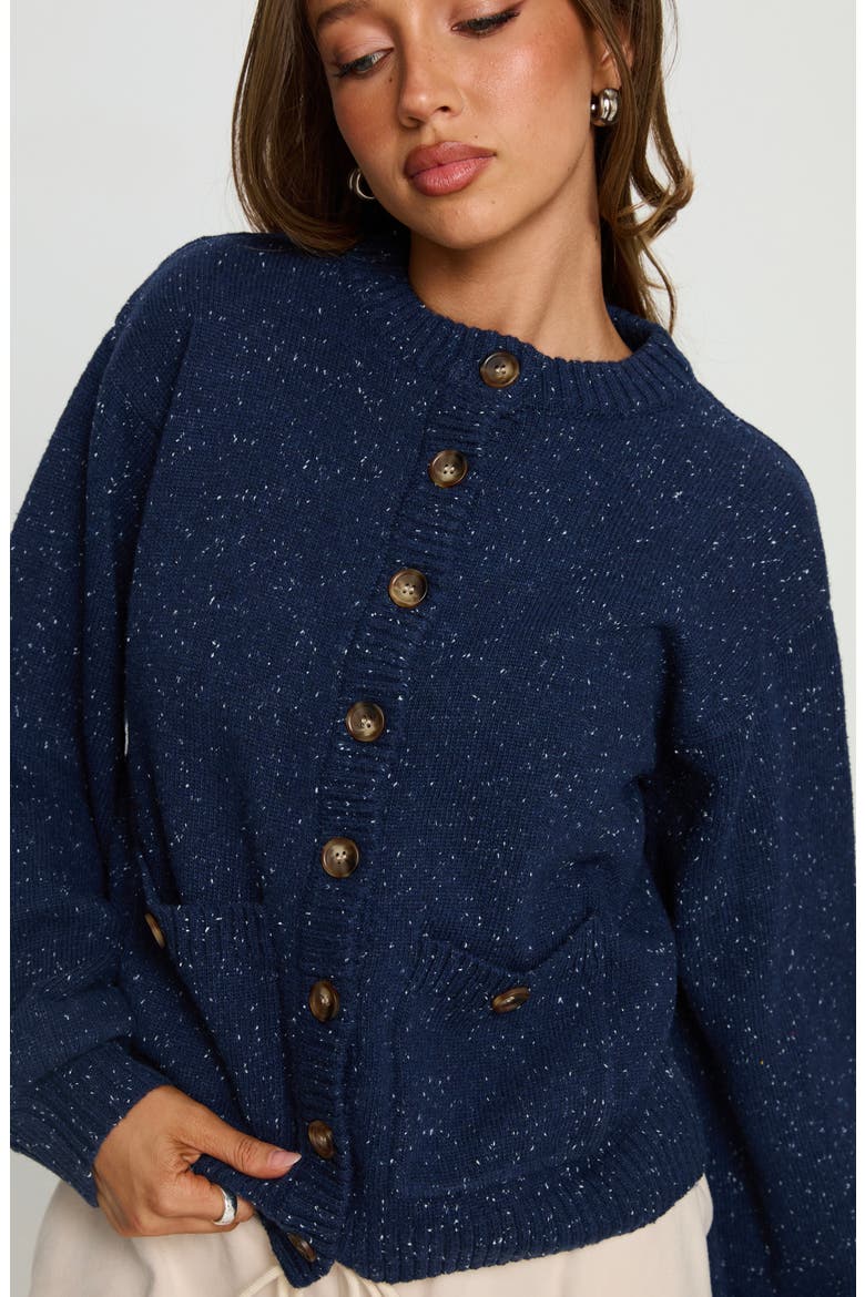 Dorah Speckled Cardigan, Alternate, color, BLUE