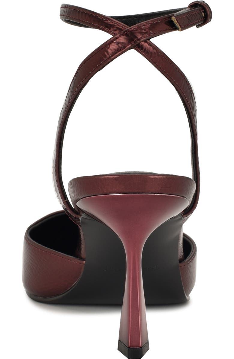 Nine West Kellie Ankle Strap Pointed Toe Pump, Alternate, color, Dark Red