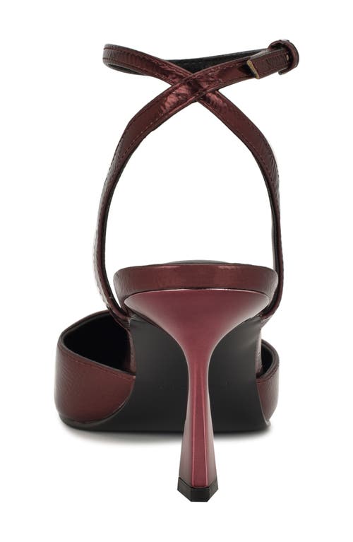 Nine West Kellie Ankle Strap Pointed Toe Pump In Red