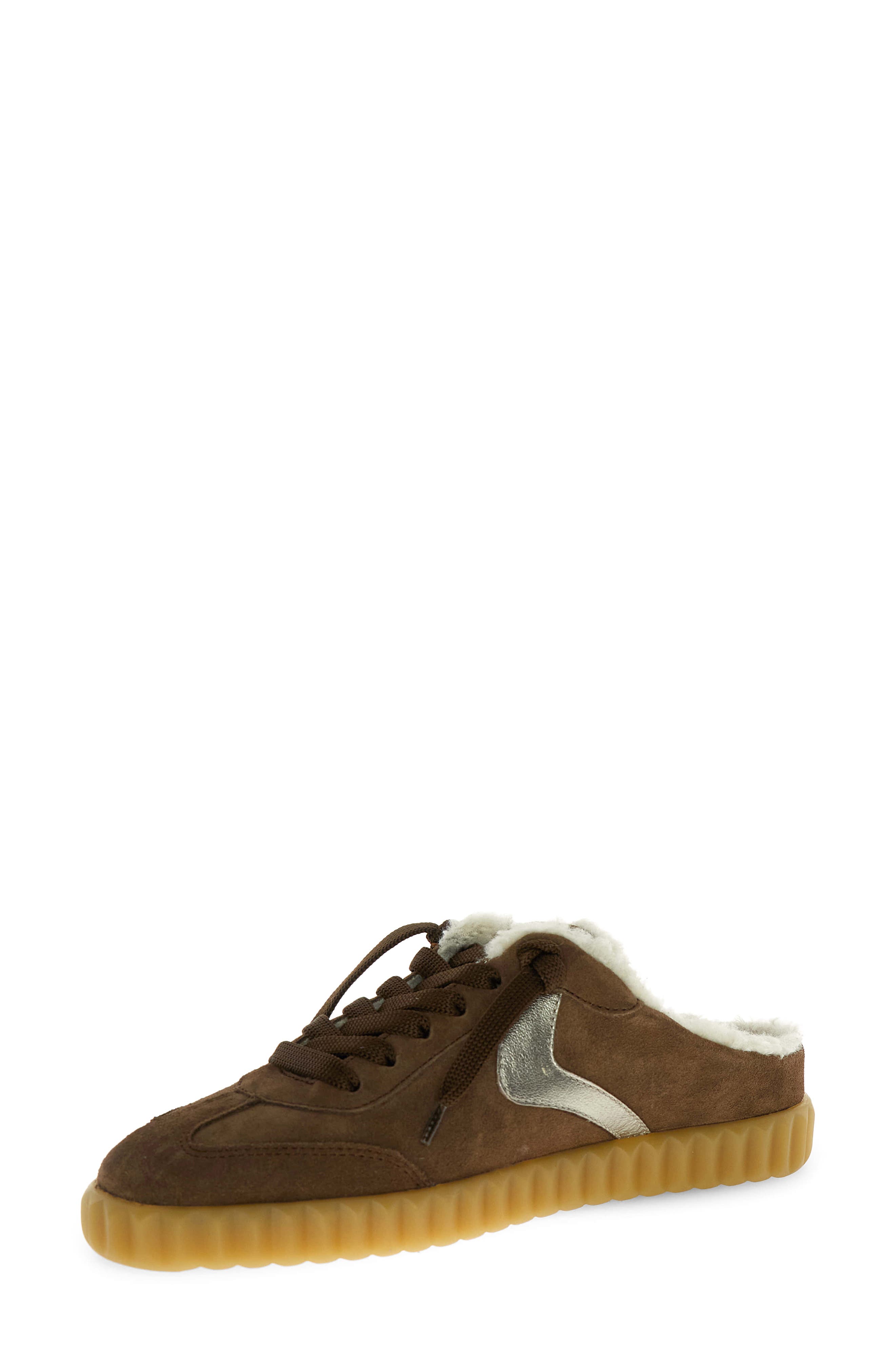 Ines Faux Shearling Lined Mule, Main, color, BROWN