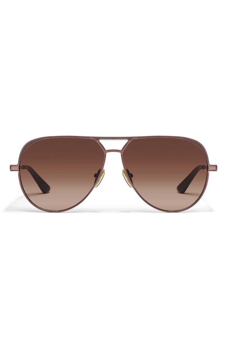 QUAY Open Tab 63mm Gradient Aviator Sunglasses, Main, color, Chocolate/ Brown Fawn