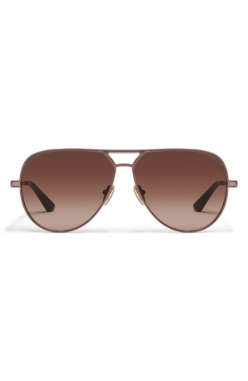 QUAY Open Tab 63mm Gradient Aviator Sunglasses in Chocolate/brown Fawn at Nordstrom