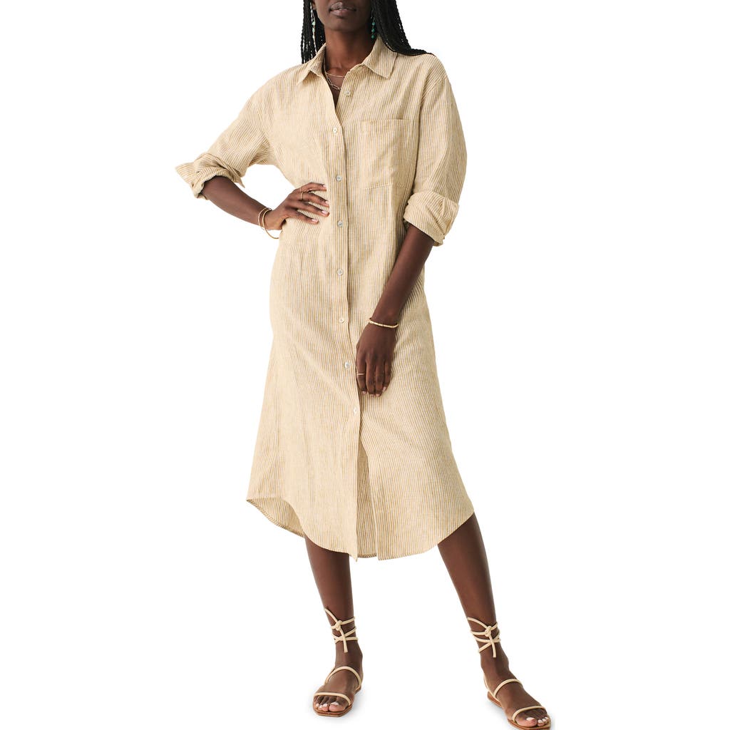 Faherty Laguna Linen Maxi Shirtdress