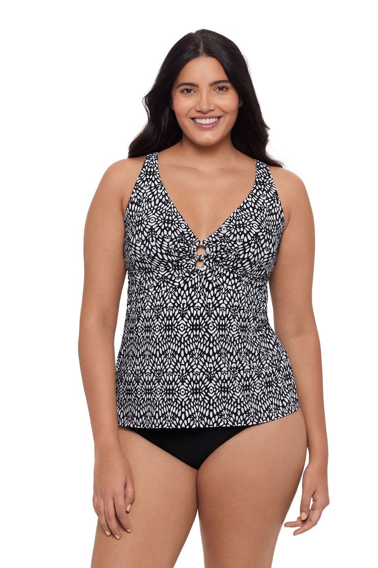 Molly Double Ring Tankini Swimsuit Top, Main, color, Balinese Block