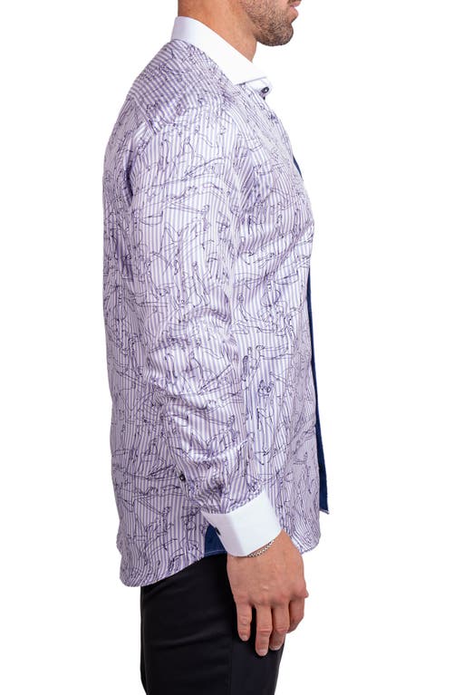 Maceoo Einstein Ascension 0203 Contemporary Fit Button-up Shirt In Purple
