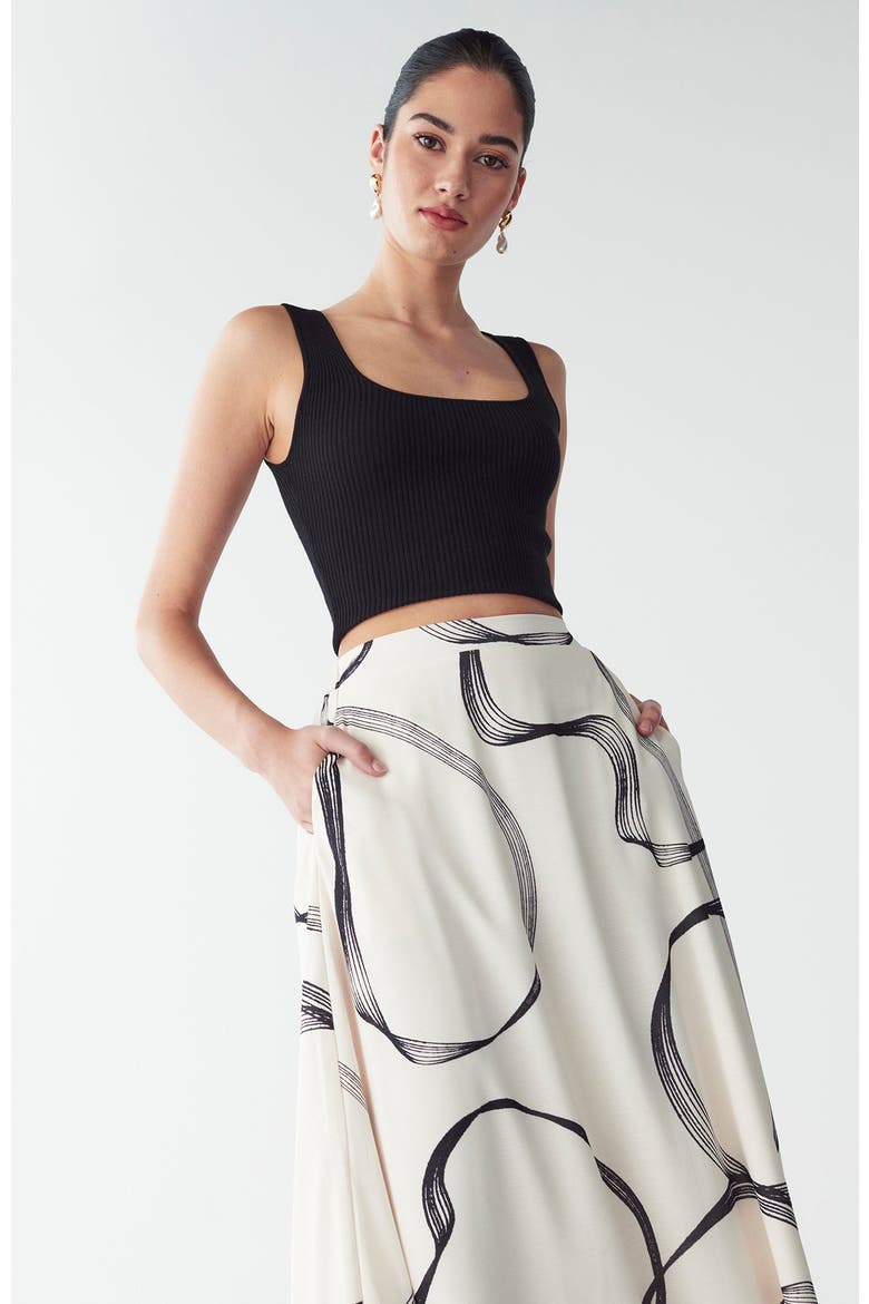 Saras Maxi Skirt, Alternate, color, Abstract Swirl