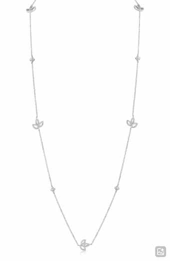 Cubic Zirconia Lily Station Chain Necklace (Nordstrom Exclusive)
