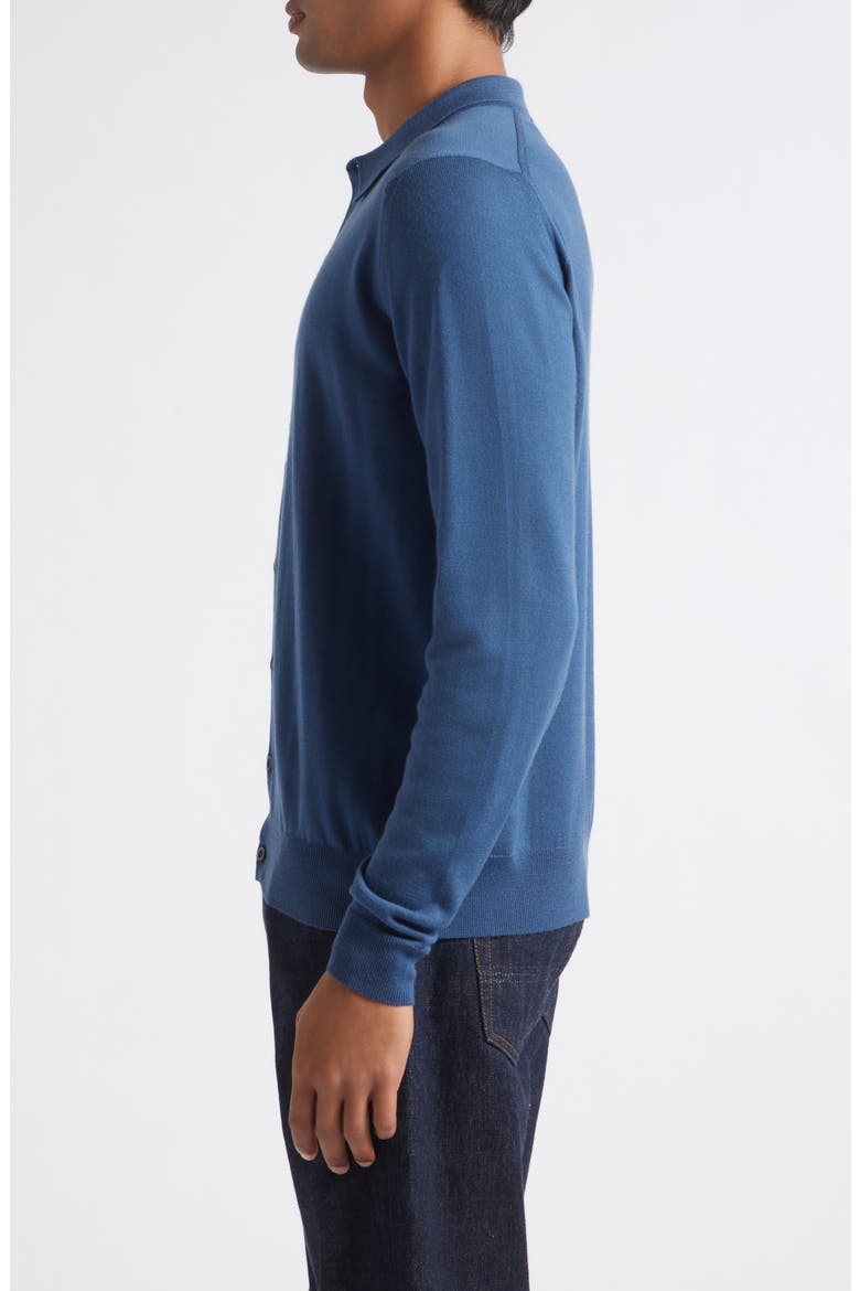 Tibor Sea Island Cotton Long Sleeve Polo, Alternate, color, TEAL FIRTH