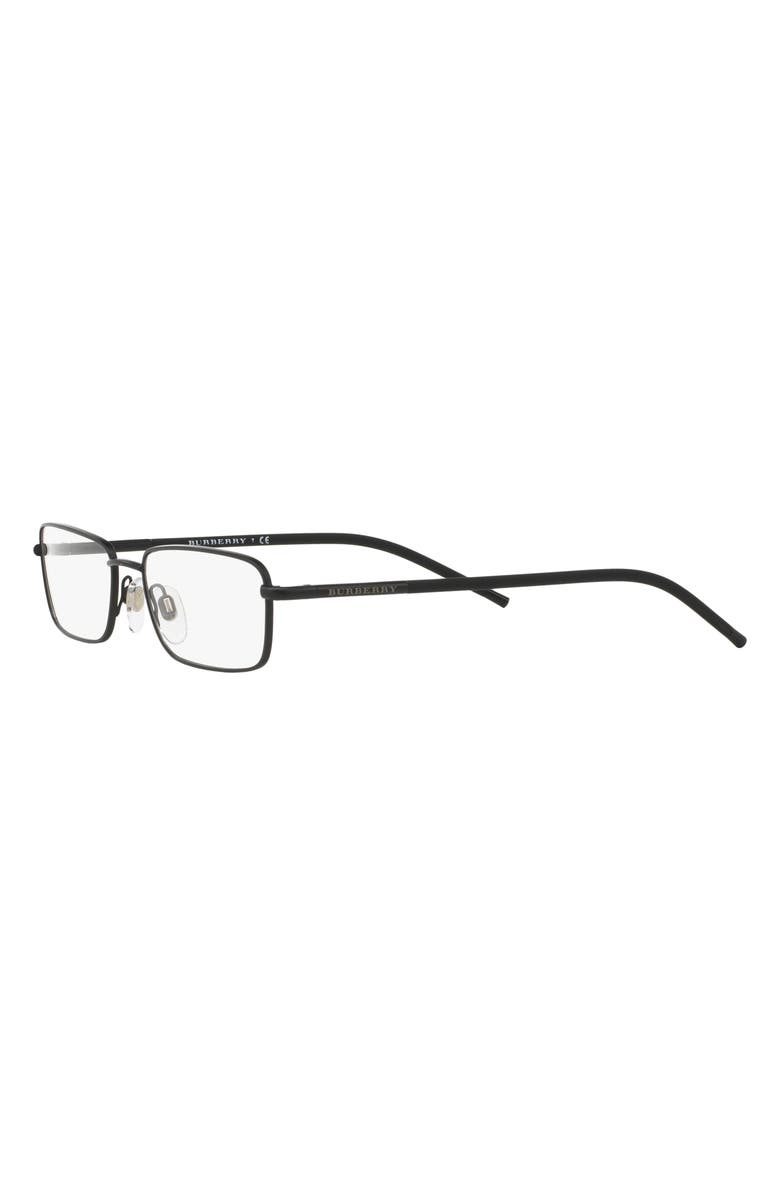 Burberry 52mm Rectangular Optical Glasses, Alternate, color, Matte Black