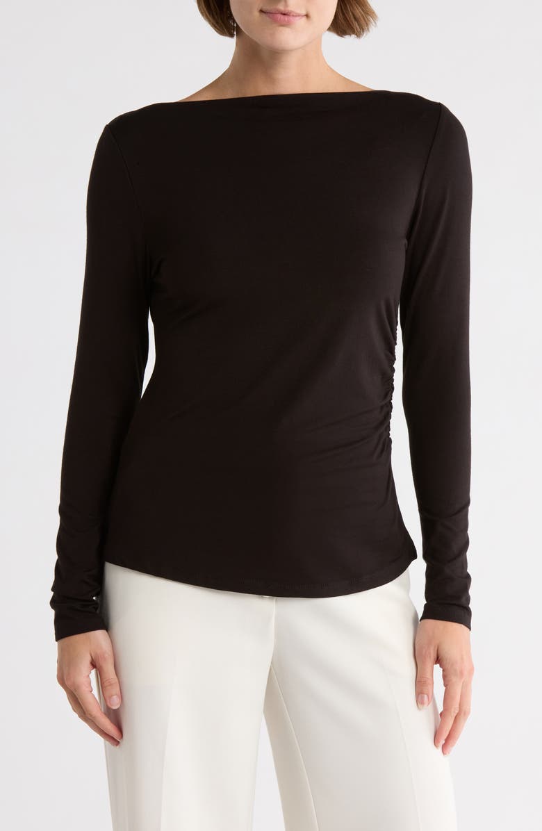 ELIE ELIE TAHARI Bateau Neck Top, Main, color, Black