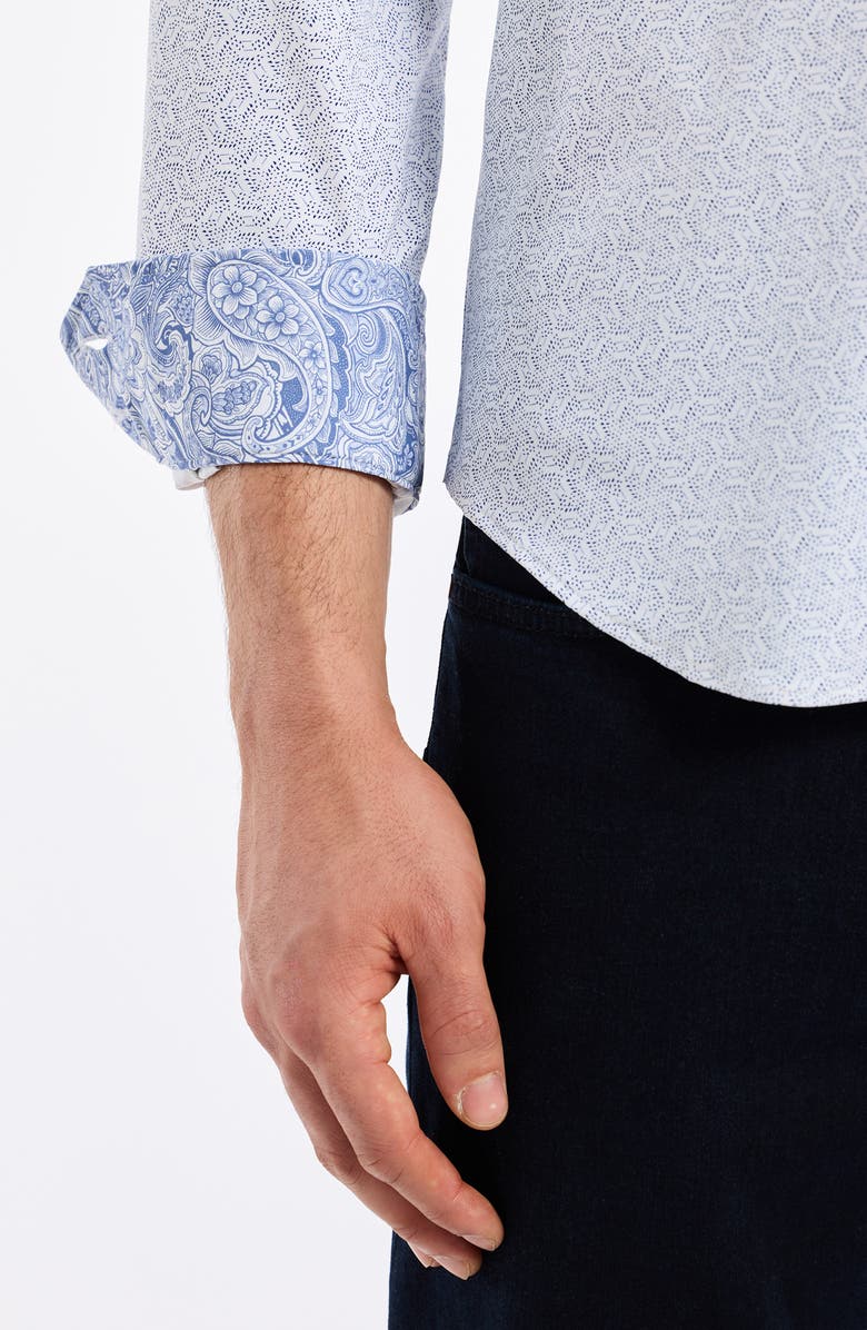 Robert Graham Asterisk Knit Button-Up Shirt, Alternate, color, Blue Multi