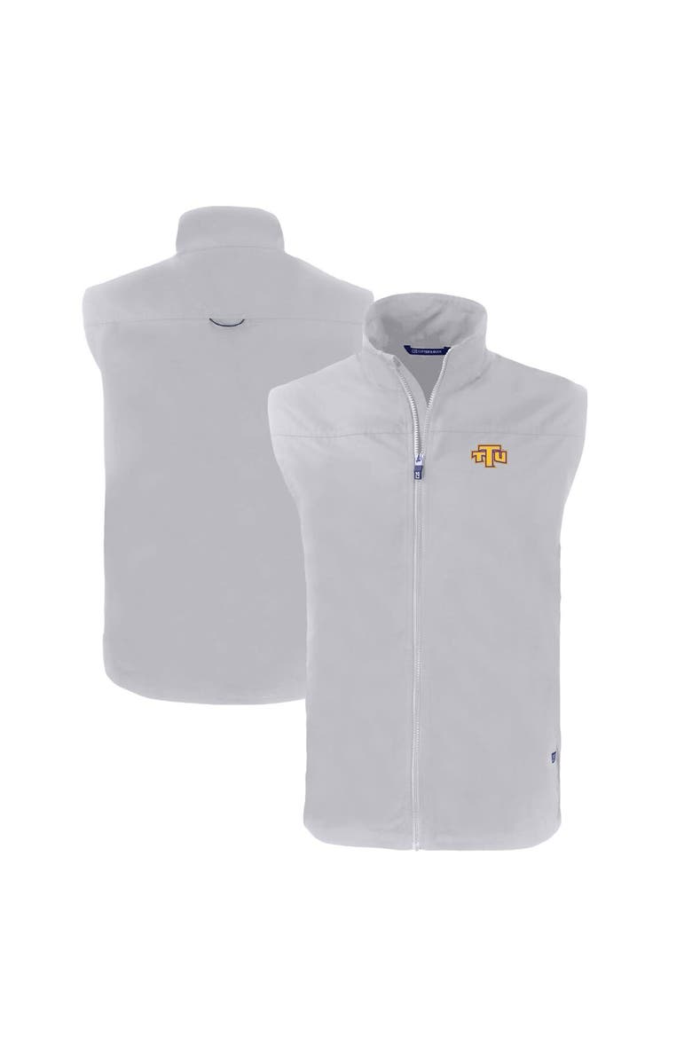Cutter & Buck Men's Cutter & Buck  Gray Tennessee Tech Golden Eagles Big & Tall Charter Eco Full-Zip Vest, Main, color, 