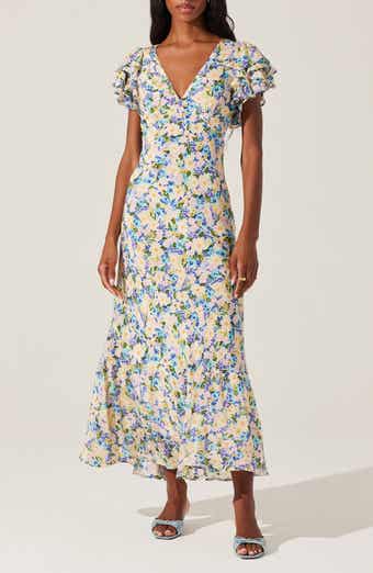 ASTR the Label Celestine Floral Flutter Sleeve Maxi Dress