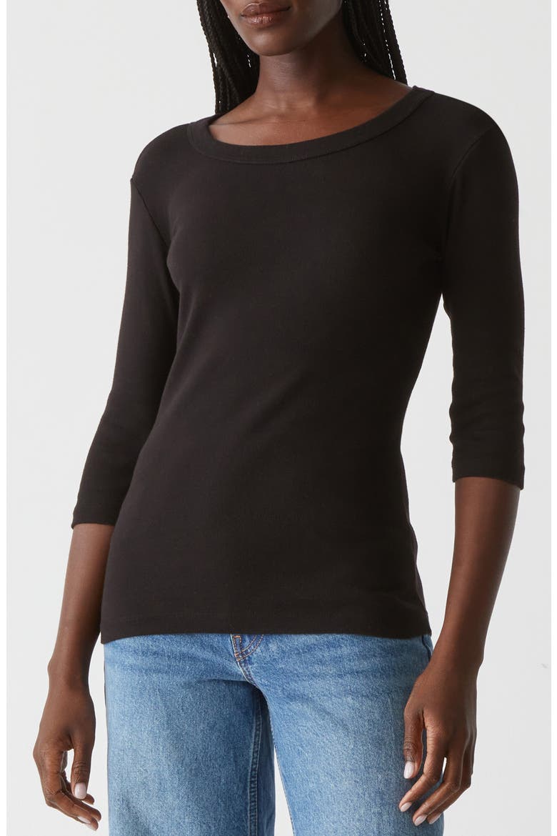 Basic Band Crewneck T-Shirt, Main, color, BLACK