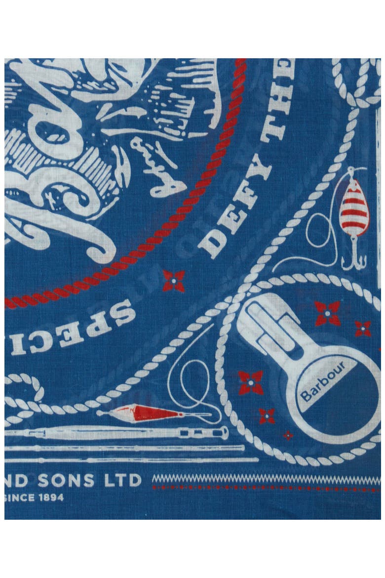 Heritage Print Cotton Bandana Scarf, Alternate, color, SAILBOAT BLUE