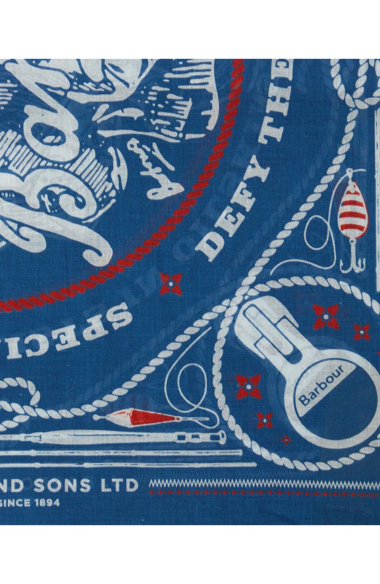 Barbour Heritage Print Cotton Bandana Scarf, Alternate, color, Sailboat Blue