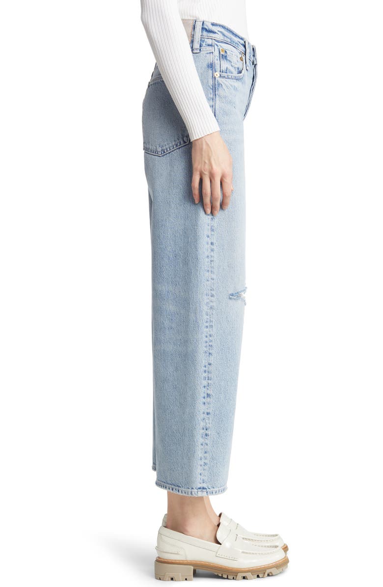 rag & bone Andi Distressed High Waist Wide Leg Ankle Jeans, Alternate, color,