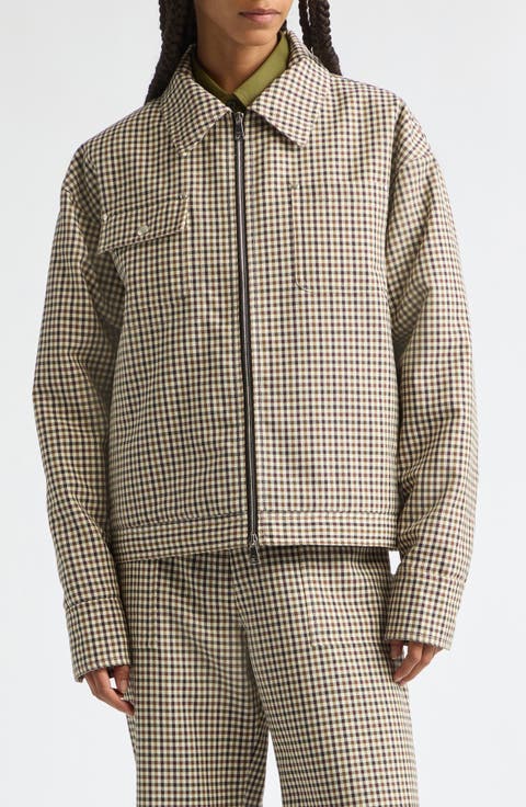 Check Wool Blend Jacket