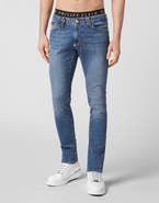 PHILIPP PLEIN Denim Trousers Slim Fit Basic Men