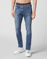 PHILIPP PLEIN Denim Trousers Slim Fit Basic Men