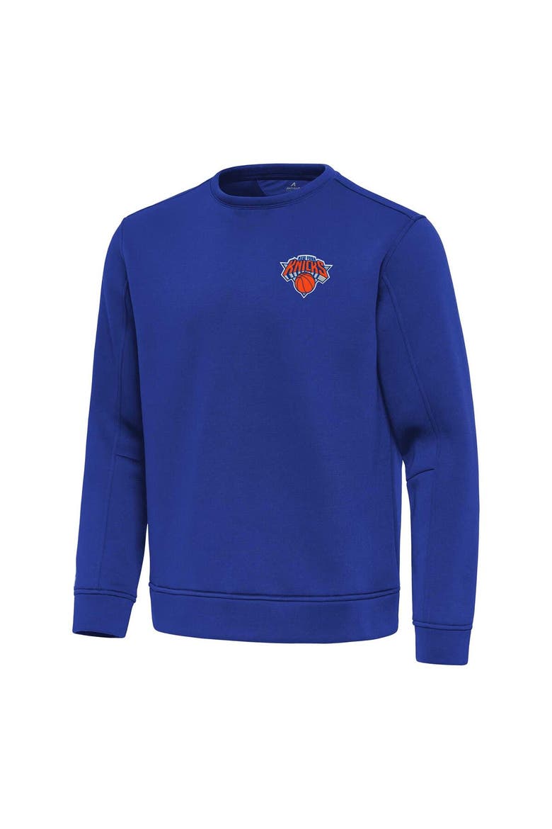 Men's Antigua  Blue New York Knicks Relevant Pullover Sweatshirt, Main, color, Blue