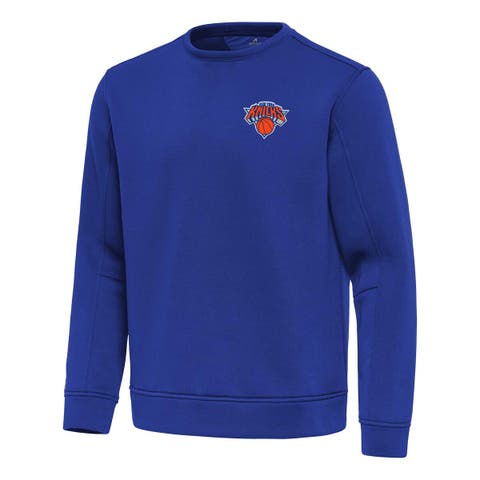 Men's Antigua  Blue New York Knicks Relevant Pullover Sweatshirt